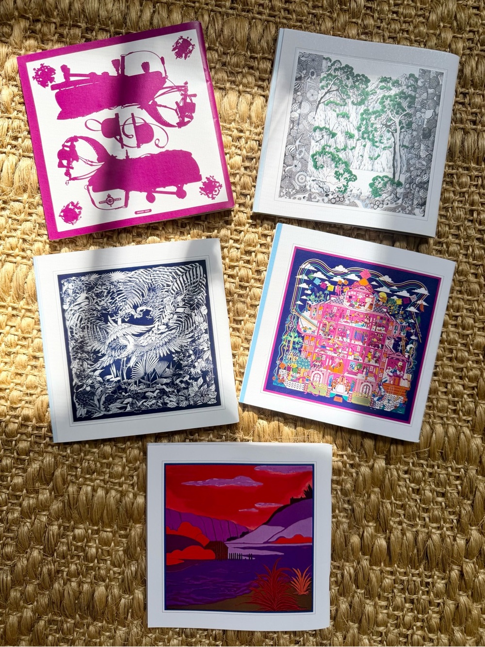 Collection of Five Le Carré Hermès Scarf Booklets
